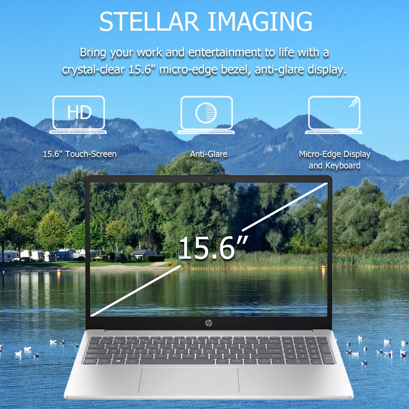 Hp 2024 15.6'' Touchscreen Laptop, Business Laptop, Intel Core I3-1215U, 64Gb Ram, 1Tb Ssd, Intel Uhd Graphics, Long Battery Lif